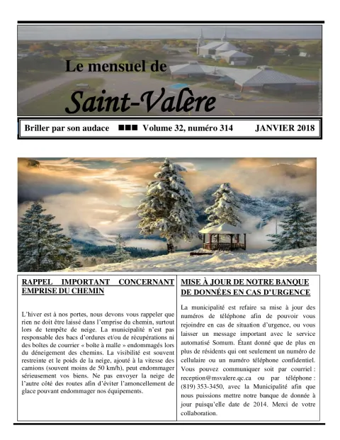 Le Mensuel de Saint-Valère
