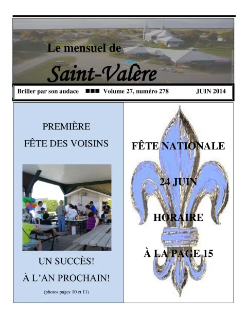 Le Mensuel de Saint-Valère Juin 2014