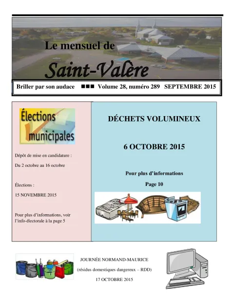 Le Mensuel de Saint-Valère Septembre 2015