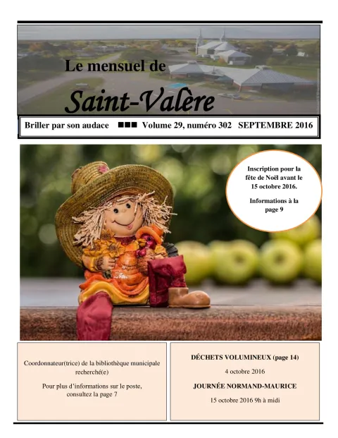 Le Mensuel de Saint-Valère Septembre 2016