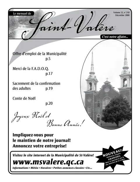 Le Mensuel de Saint-Valère Décembre 2008