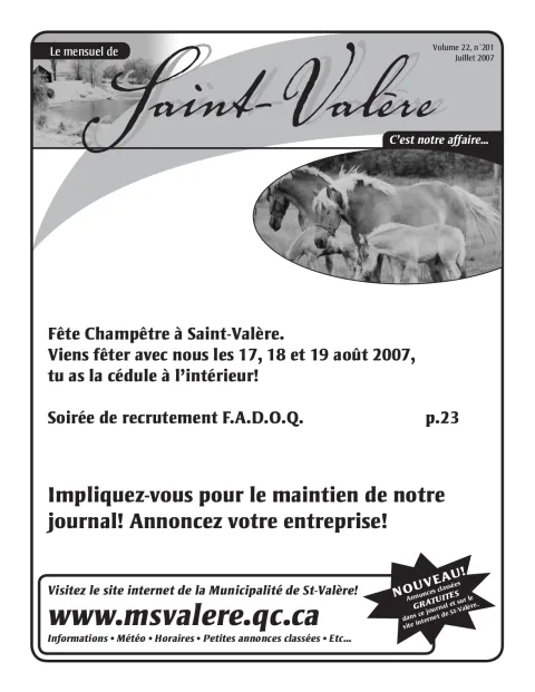 Le Mensuel de Saint-Valère Juillet 2007