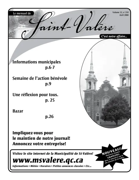 Le Mensuel de Saint-Valère Avril 2008