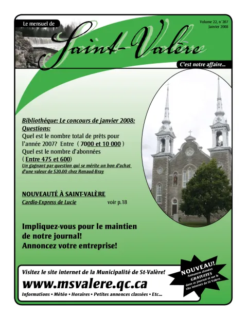 Le Mensuel de Saint-Valère Janvier 2008