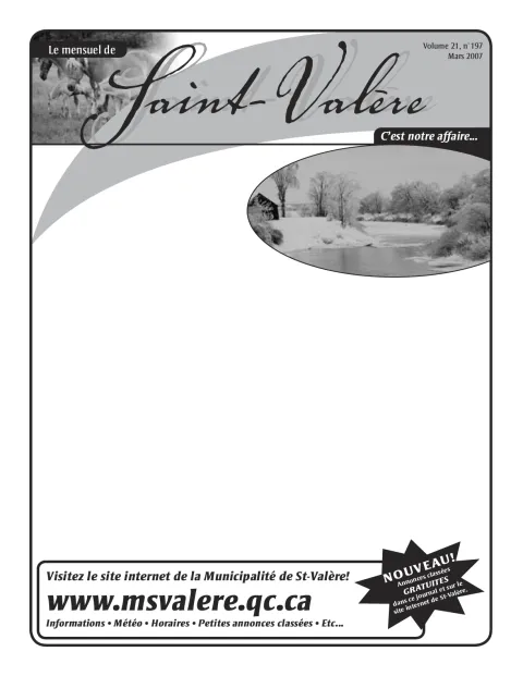Le Mensuel de Saint-Valère Mars 2007